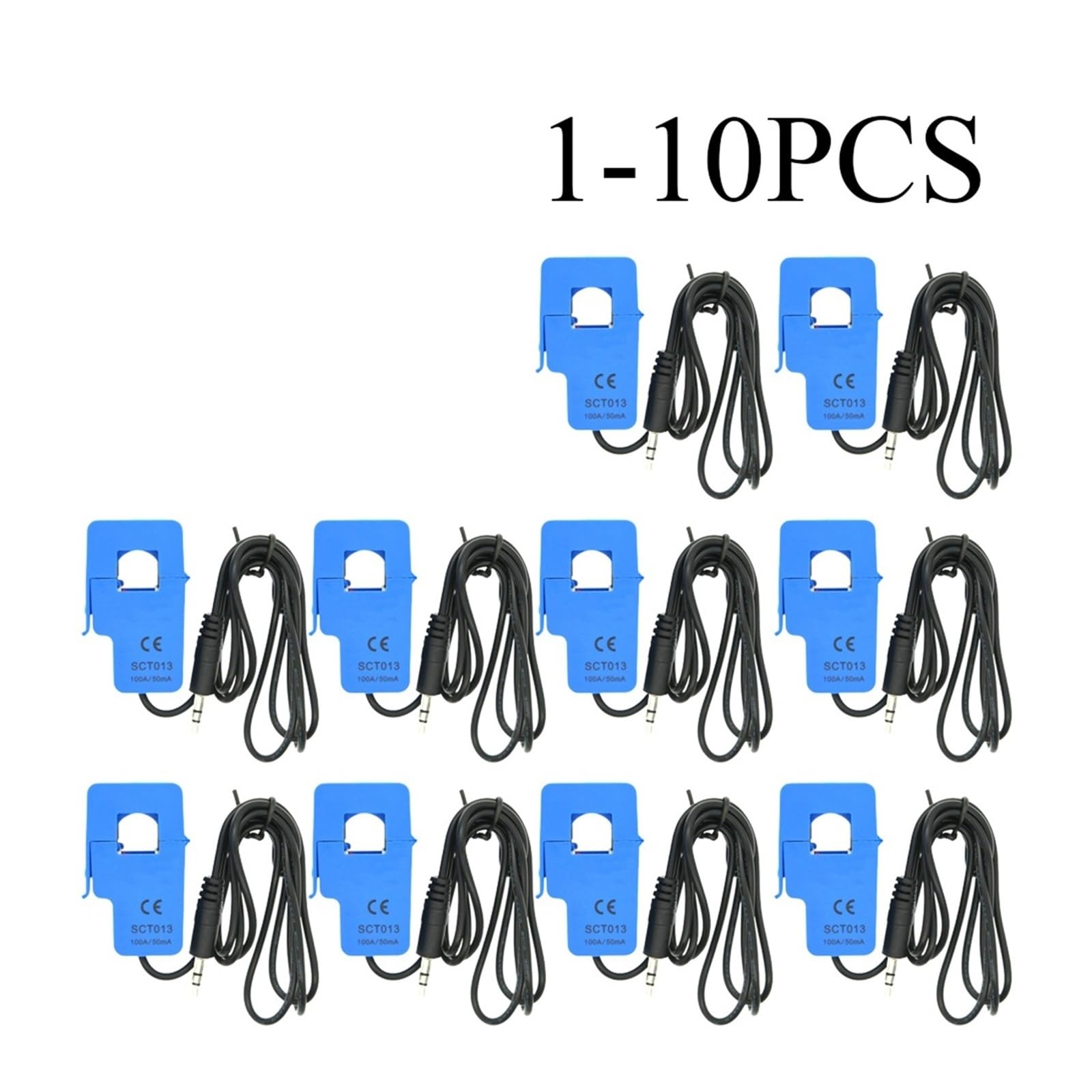 ChuFort SCT013 Sensore di corrente CA trasformatore di corrente a nucleo diviso 5A-100A(5A 1V,10PCS)