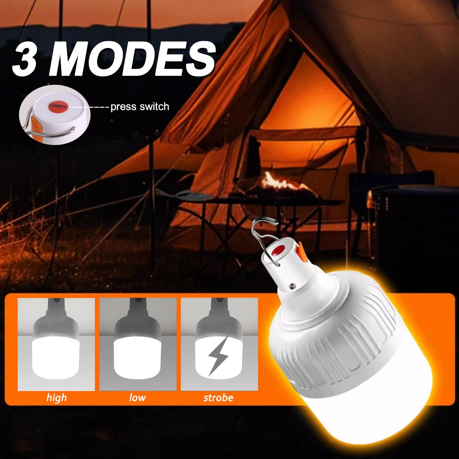 LED Da Campeggio Lampadina USB Ricaricabile Di Emergenza Tenda Lampada A