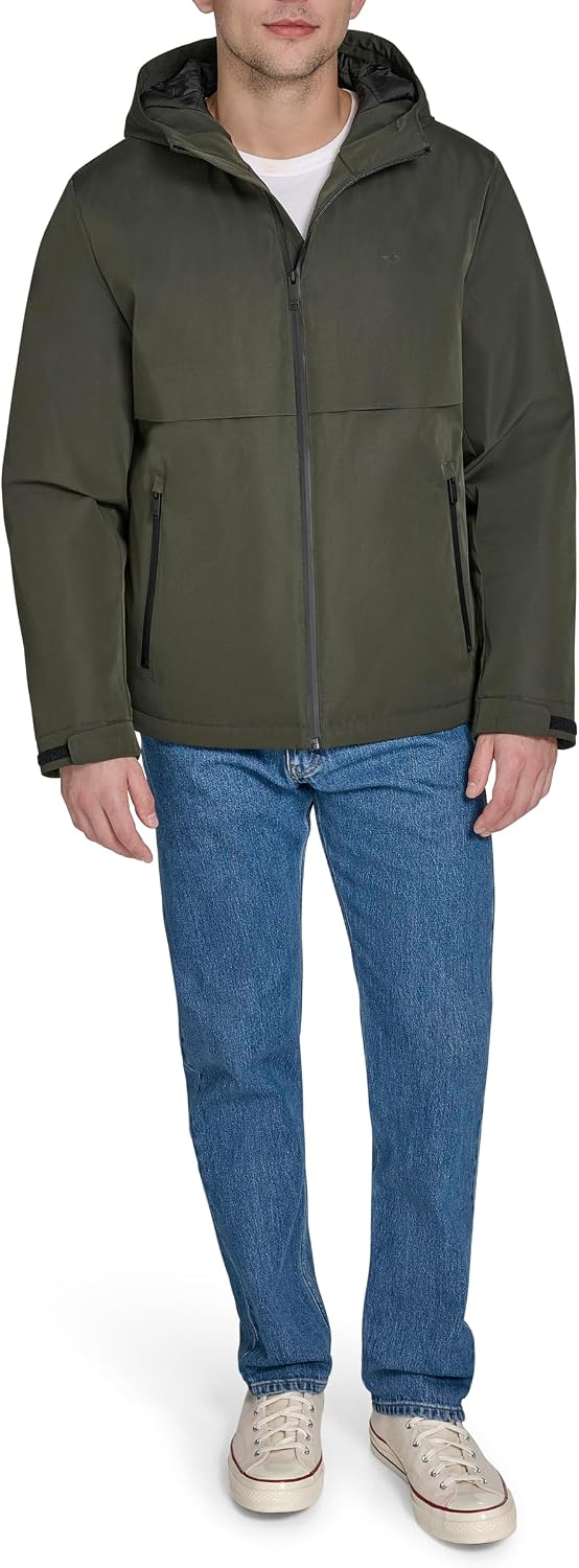 DOCKERS Men's Wool Melton Two Pocket Full Length Duffle Coat