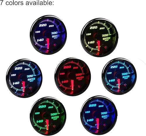Miniatura 4 de Medidor de temperatura del agua de 2.047 in, 7 colores teñidos, medidor de temperatura de 2 "-116 pulgadas, 100-300  Fahrenheit, incluye rosca