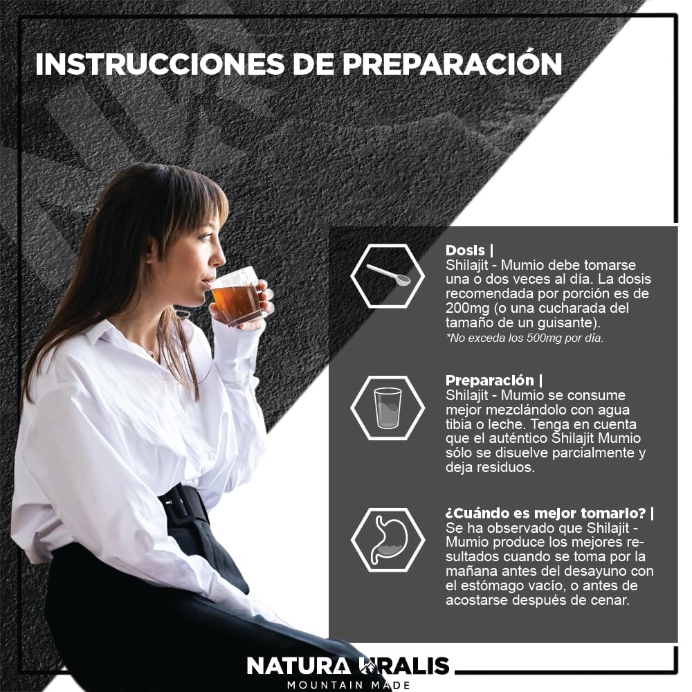 Natura Uralis Altai Shilajit | Resina Mineral de Shilajit Orgánico, de Formación Natural - Shilajit Negro Altamente Potente de las Montañas Altai (100 g)