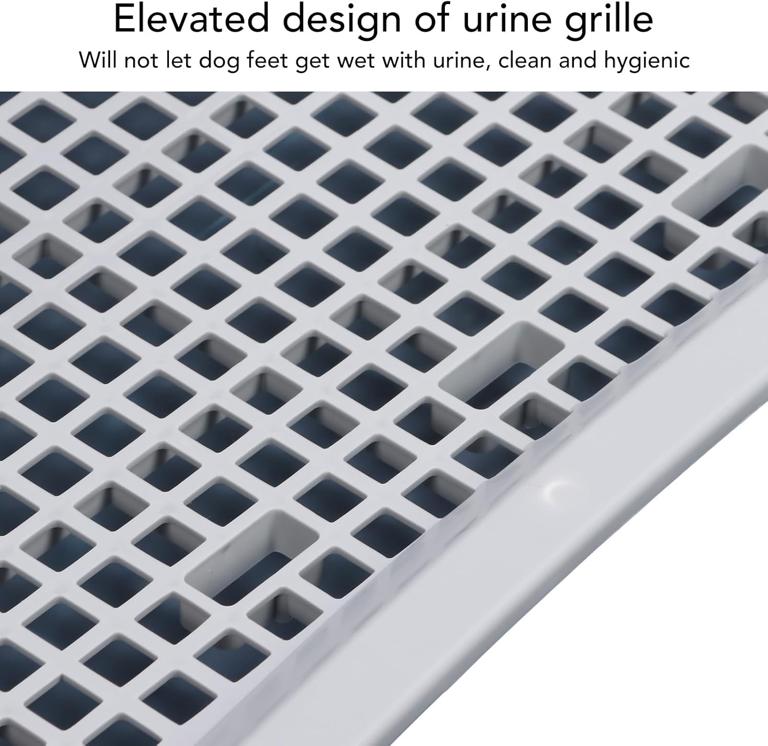 Puppy Potty Training Tray,Portable Puppy Mesh Training Potty Dog Training Toilet with Wall Column Removable Pee Pad Tray for Large Small Medium Pets (Dark Blue)