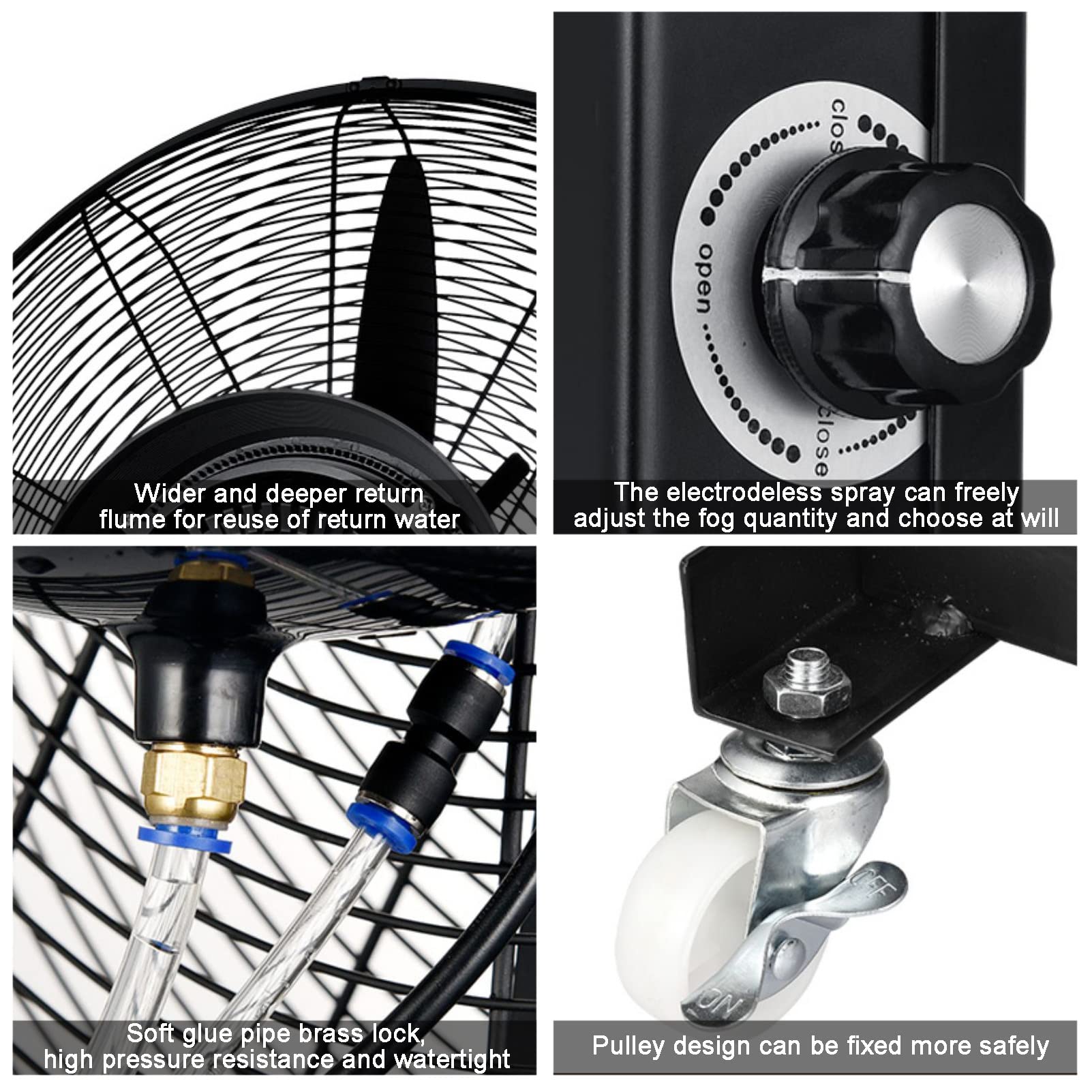 Ventilador de nebulización, oscilante, humidificador, pedestal, ventilador de refrigeración para patio, gimnasio, restaurante, fábrica, 65 cm, ideal para control de humedad y brisa de verano