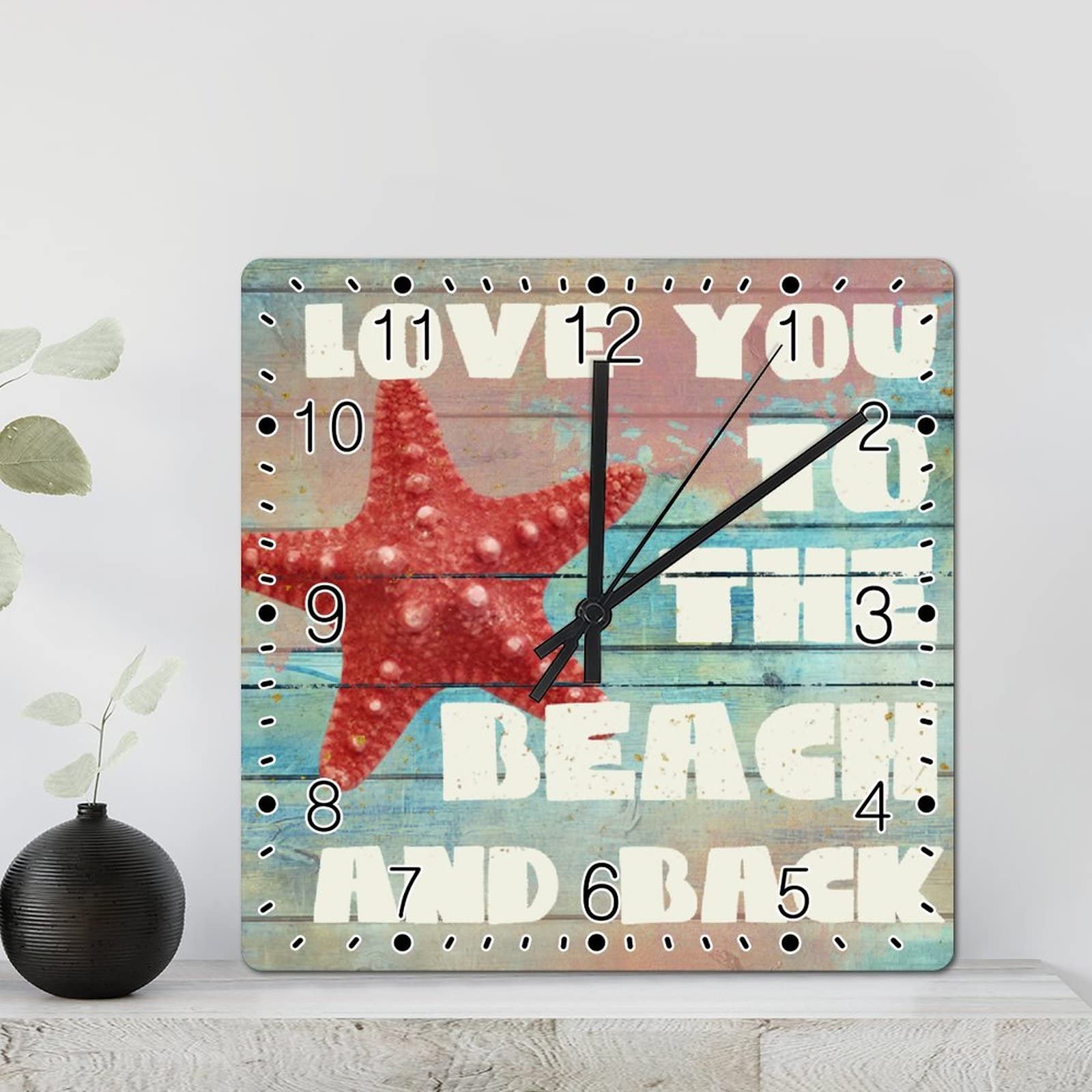 Horloge murale de cuisine étoile de mer silencieuse pour décorer sans bruit