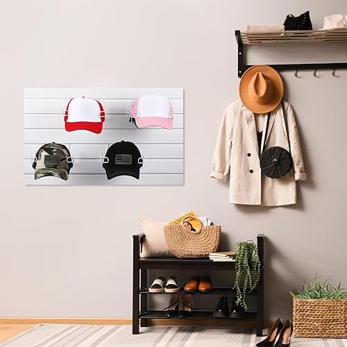 Miniatura 6 de Yexiya 4 piezas de sombrero de alambre para sombreros de béisbol Slatwall estante de exhibición minorista estantes organizadores para mercancías