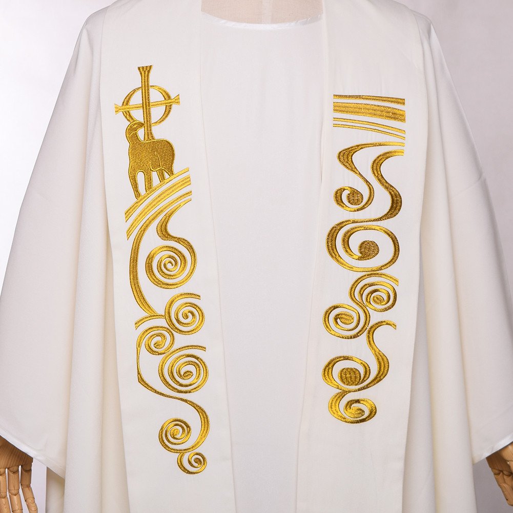 BLESSUME Chasuble Stola paramenti Santo Agnello Ricamo Stola