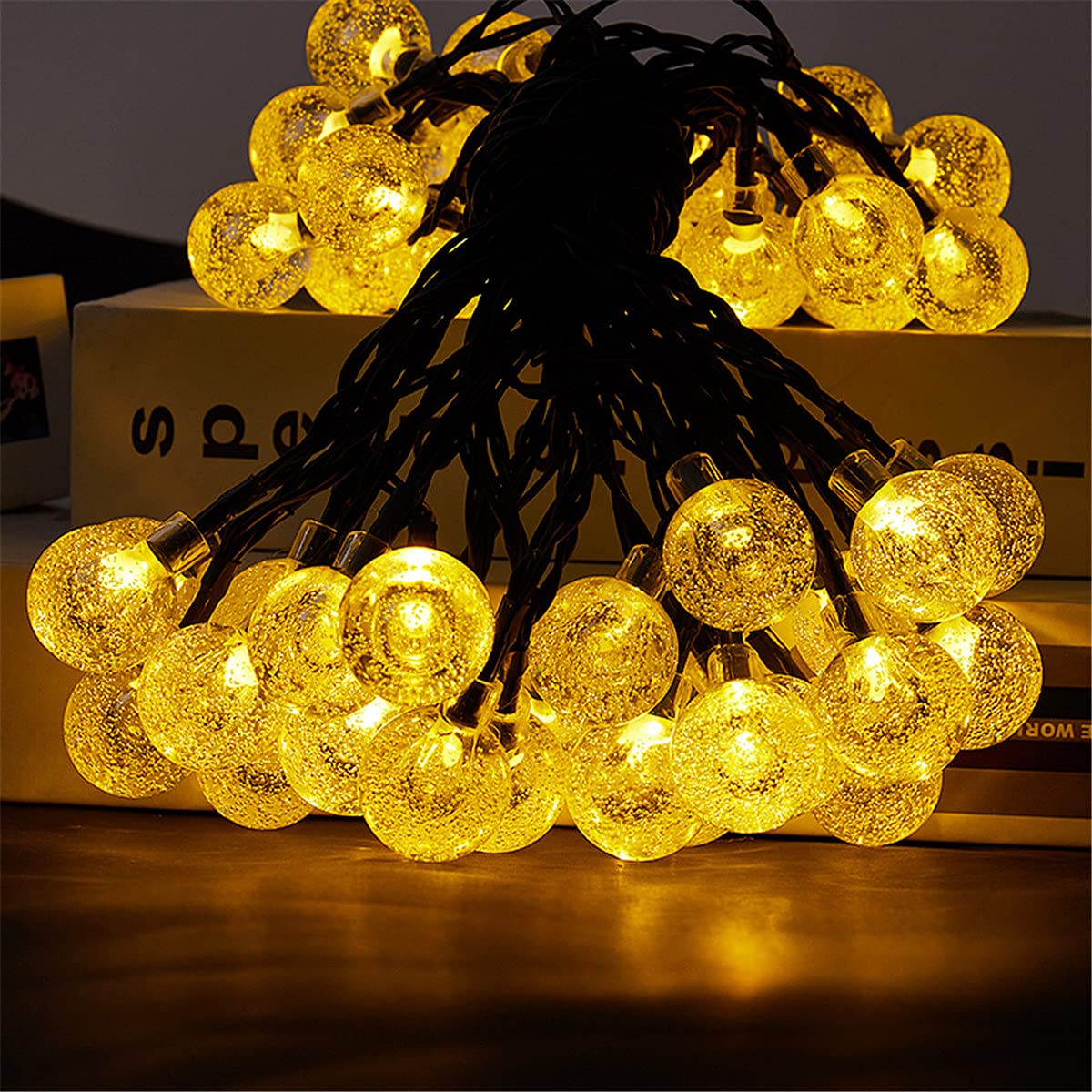 Solar String Lights Outdoor Garden, Chickwin Waterproof Solar Powered Crystal Ball LED Lights, Decorative Lighting for Home, Garden, Party, Festival, Patio, Yard, Weddings (Warm White,5m/20L)