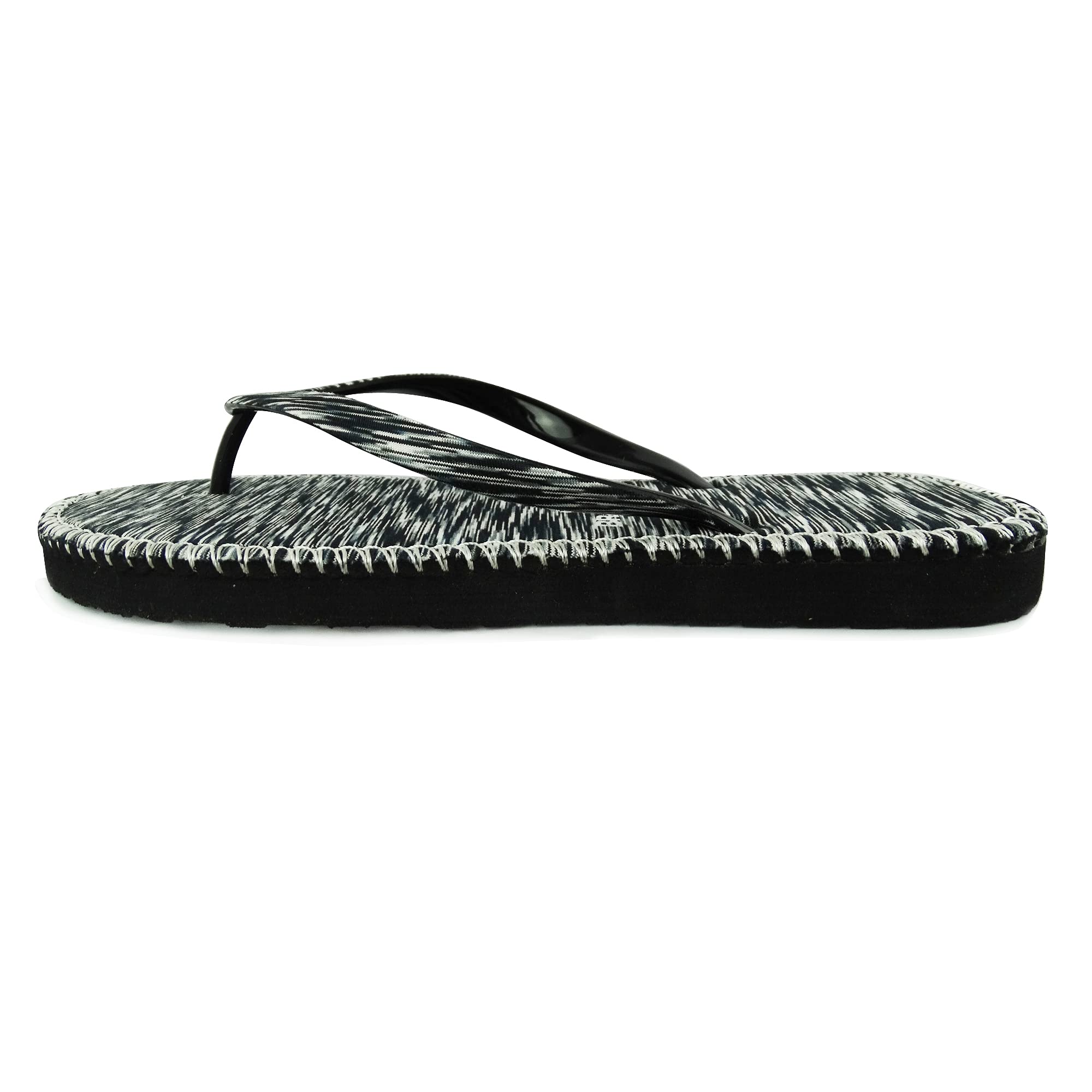 BRASILERAS Chanclas Hip Marbled para Mujer, Negro, 41/42 EU | Playa y piscina, suela flexible, diseño ligero, vacaciones, ducha, verano, camping, paseo y uso diario