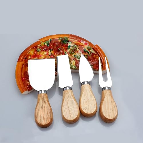 Miniatura 4 de 4 unidades de cuchillos de queso Freehawk con mango de madera de bambú de acero inoxidable