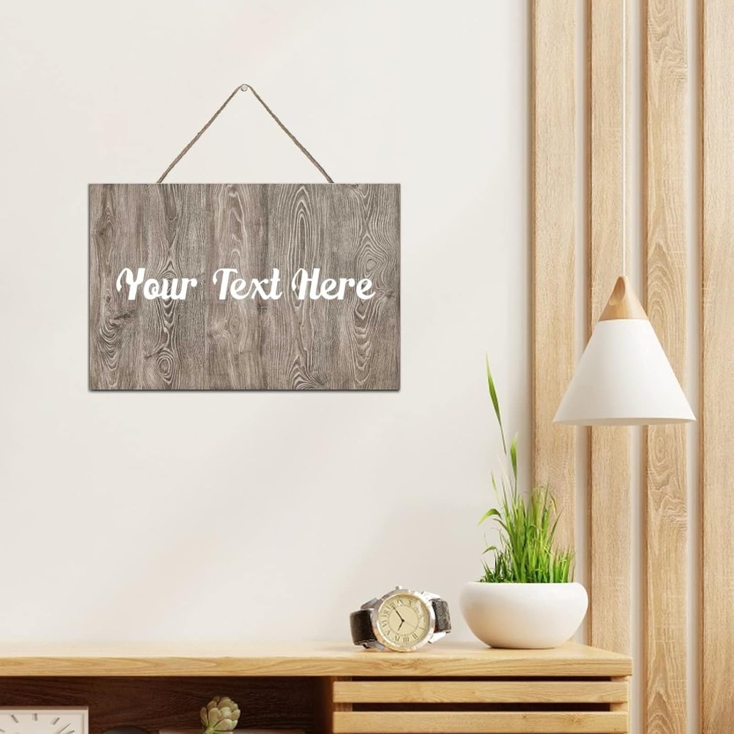 Personalized Rustic Sign for Yard Garden Farm Front Door Porch Coffee Bar Welcome Sign Custom Wooden Plaque with Your Text Ready to Hang Wall Art Prints 8x12 Inch