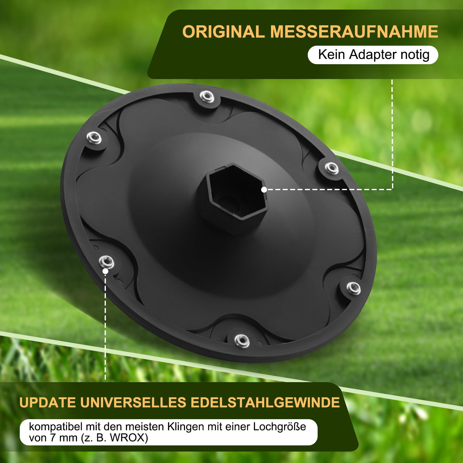 [AUFRÜSTUNG] Messerteller + 6 Stück Klingen Kompatibel mit DREAME | MOVA & DCK Mähroboter Messerscheibe Rasenroboter Drehscheibe
