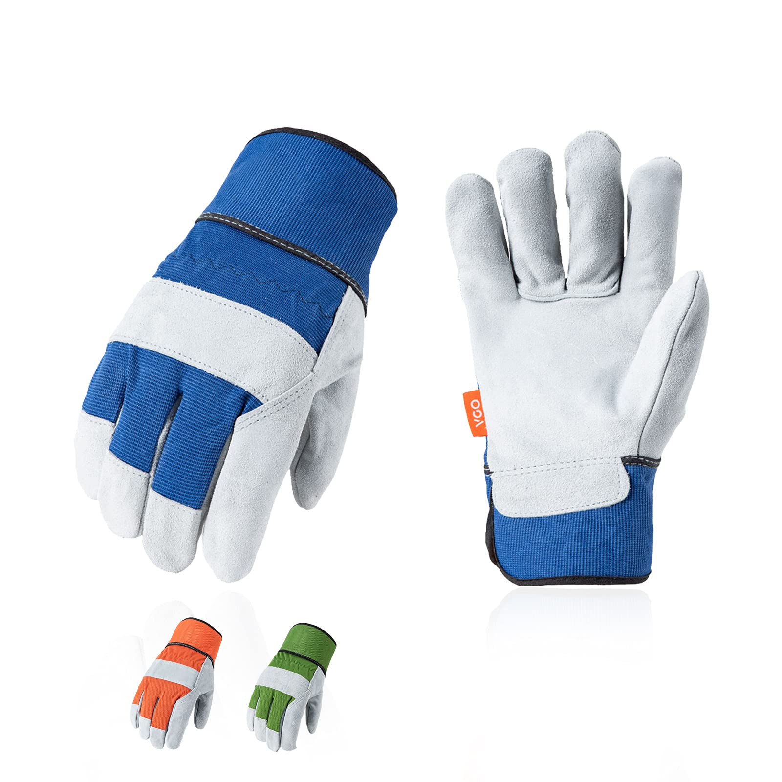 Vgo... Safety Work Gloves Men in Leather,Gardening Gloves,Rigger Gloves,Builder Gloves