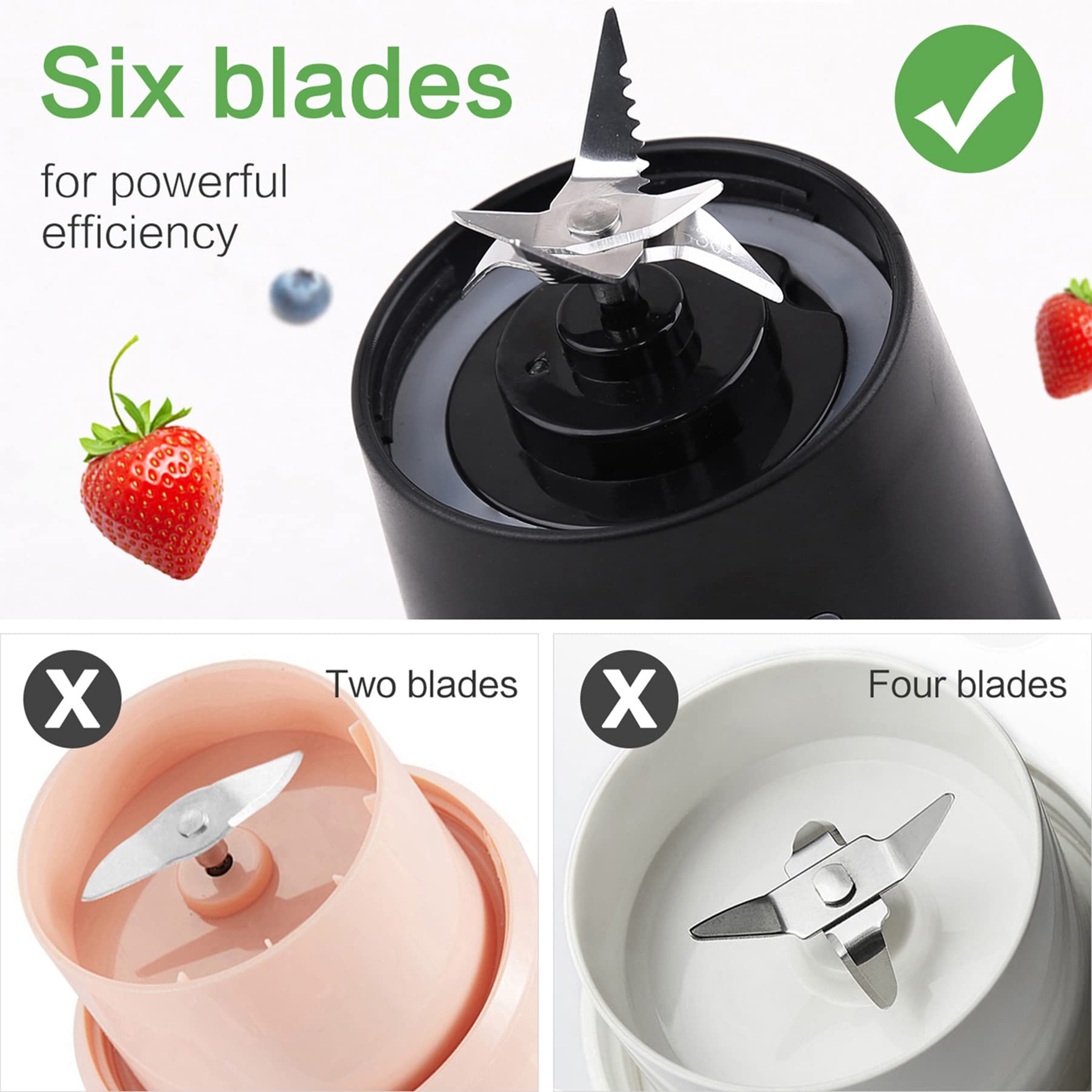Draagbare Mixer voor Smoothies en Smoothies: Reis-Blender Mok voor Single Service in Persoonlijke Grootte met USB Oplaadbare Kleine Mini Mixer