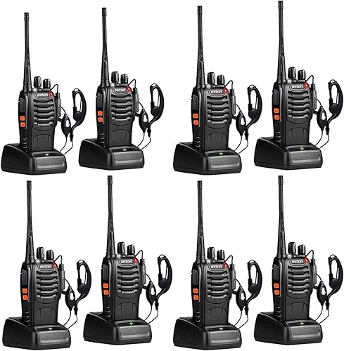 Radios bidireccionales de largo alcance para adultos con auriculares, Walkie Talkies de 16 canales de mano de 2 vías Radio recargable con linterna