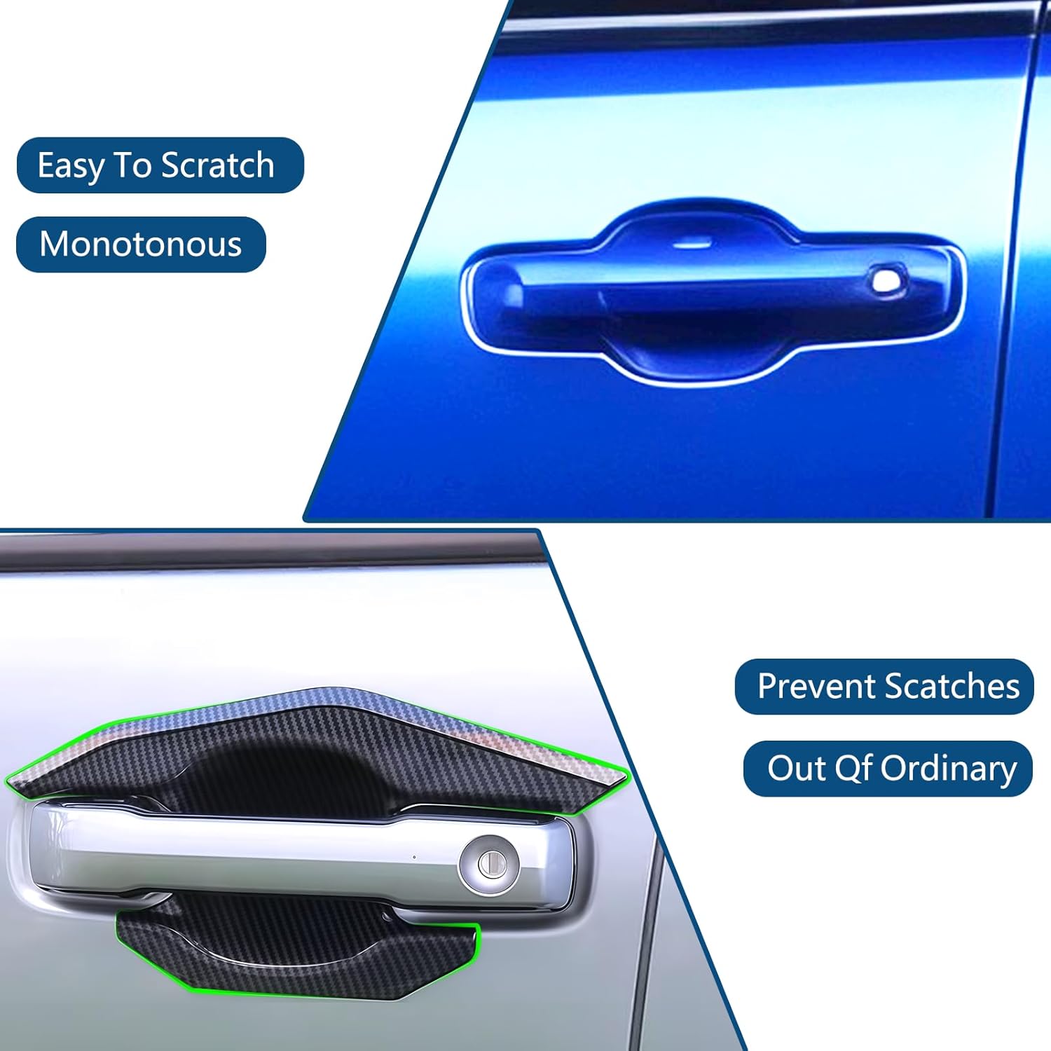 Car Door Handle Bowl Insert Cover for Toyota Tacoma 2024-2025 Exterior Kit Protection Accessories (Imitation Carbon Fiber Pattern)
