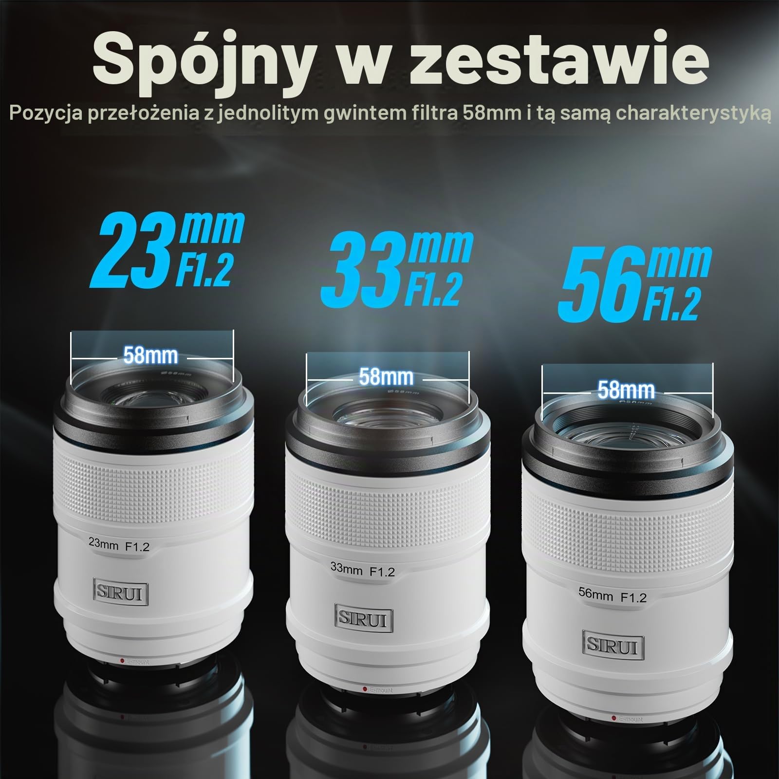 SIRUI Sniper Autofocus Wide-Angle Obiektyw 33mm F1.2 APS-C With E-Mount for A6400, A6700, ZV-E10, FX3/30 (White)