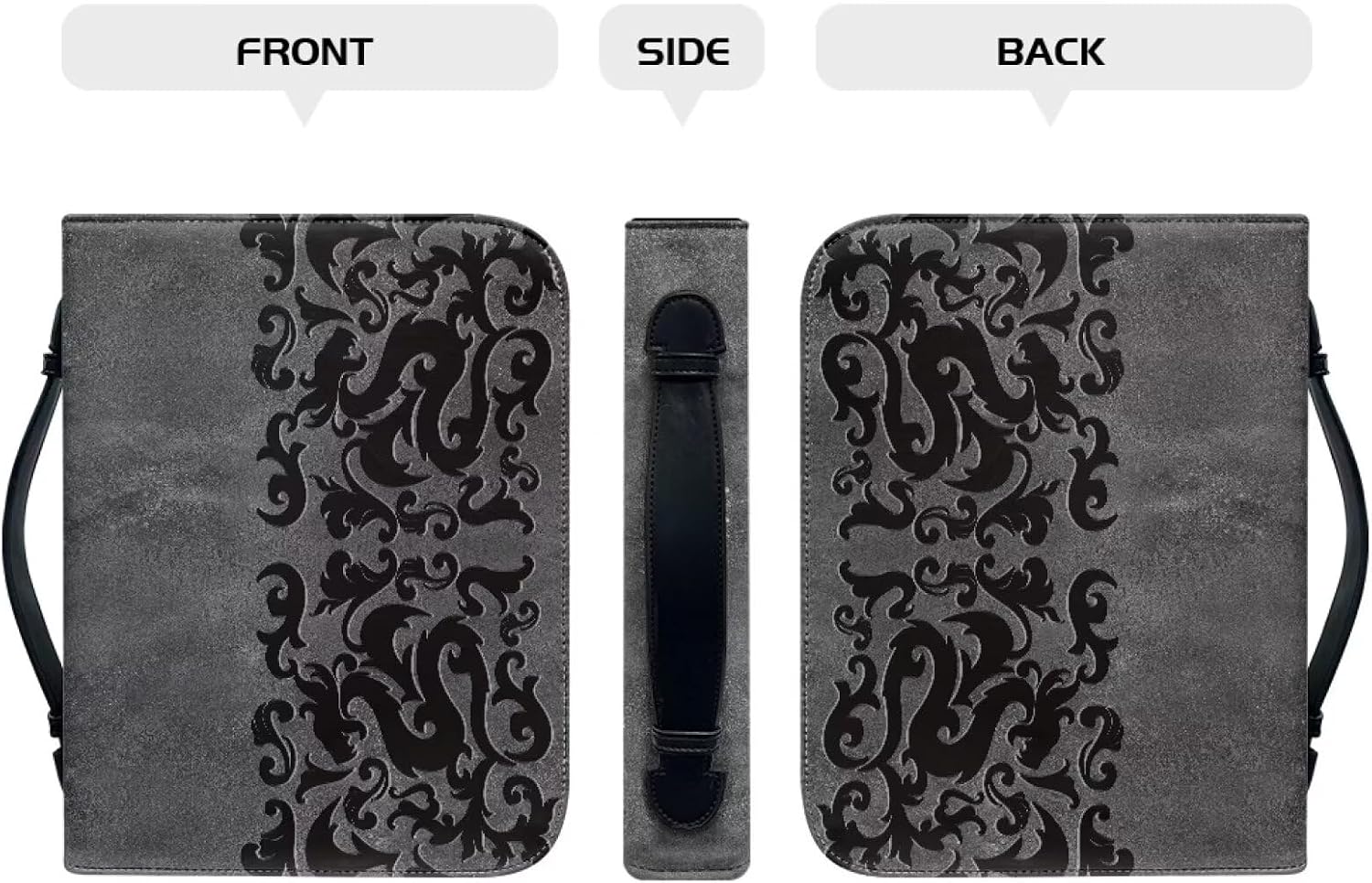 Large Bible Covers for Women | Bible Cover Case for Men | Bible Carrying Case for Women | PU Bible Bag for Women | Grey Only Graphic Print