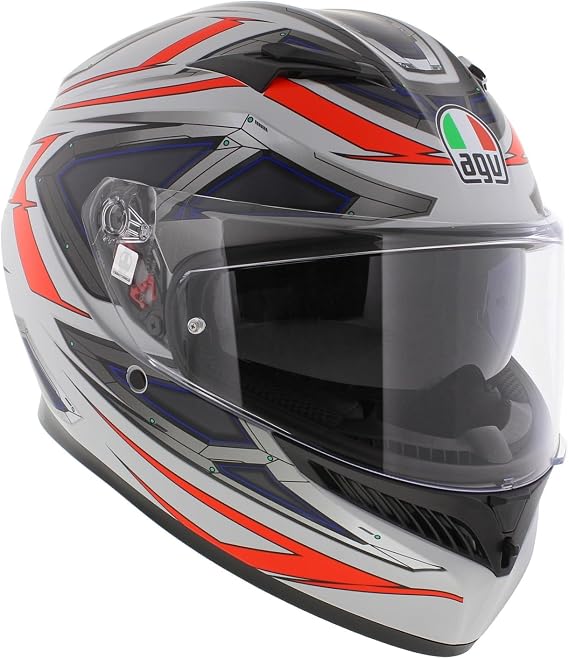 AGV K3 Motosiklet Kaskı Kapalı Kask Space Matt White Red Fluo S