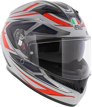 AGV K3 Motosiklet Kaskı Kapalı Kask Space Matt White Red Fluo S