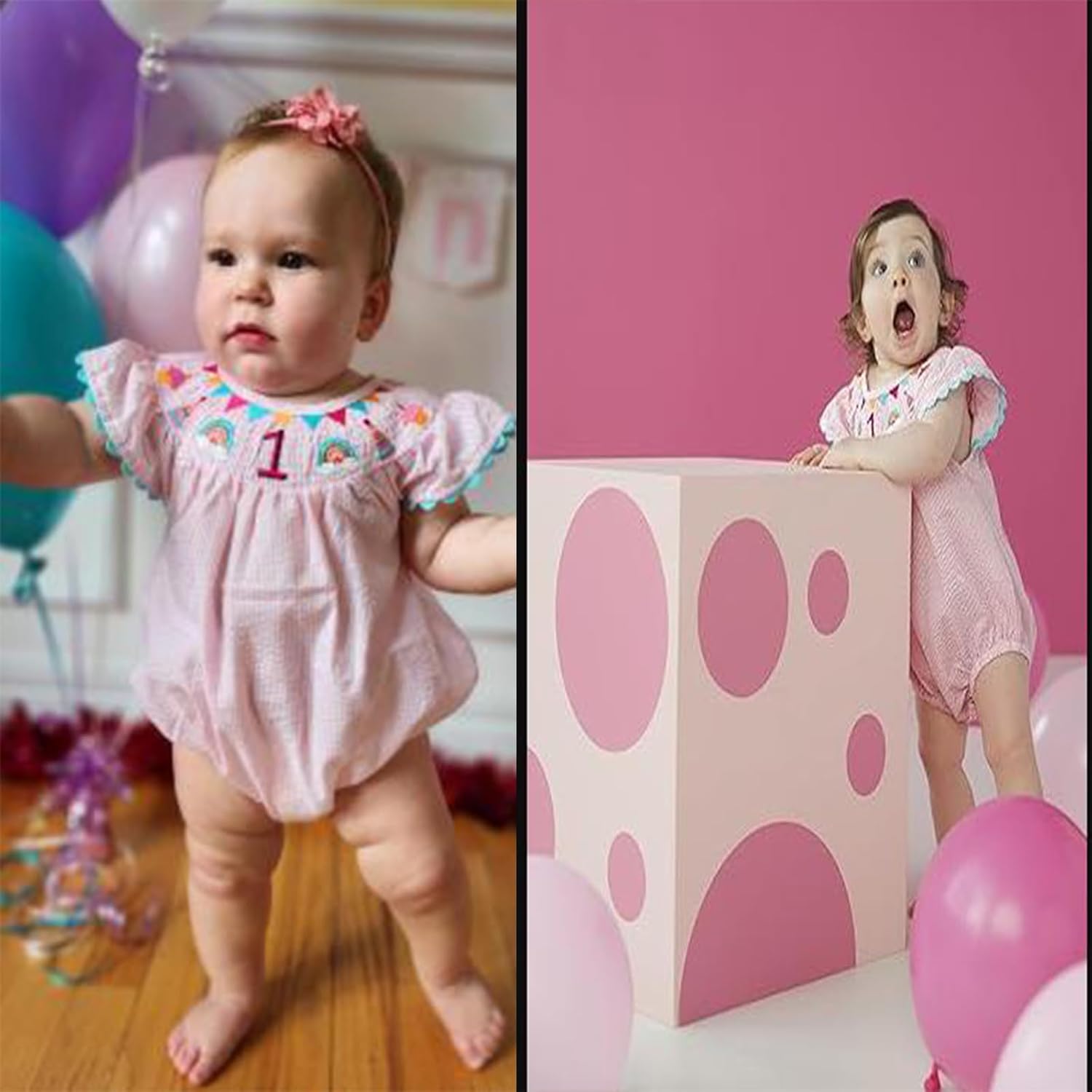 BULINGNA Baby Girl First Birthday Outfit Ice Cream Rainbow Embroidery Ruffle Plaid Romper One Year Old Onesie Fall Clothes - Image 2