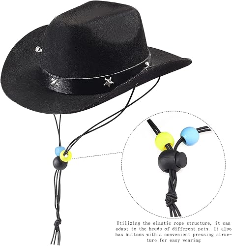 Miniatura 3 de Yewong Accesorios de disfraz de vaquero para mascotas, perro, gato, tamaño de mascota, sombrero de vaquero y bufanda, accesorios de vaquero del