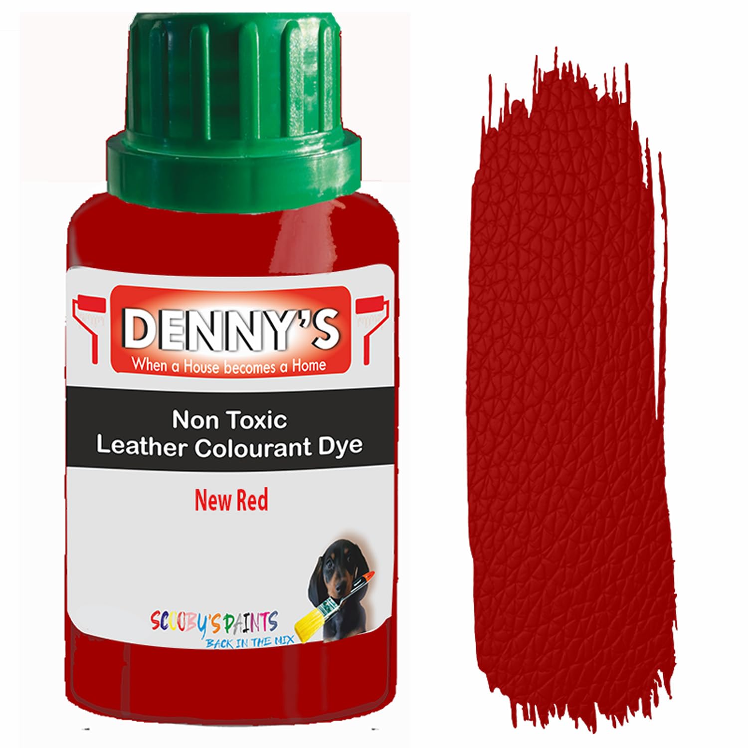 All in One Leather Colourant Self Seal Leather Dye Repair Paint for Furniture, Sofas, Car Seats (New Red, 250ml Bottle)
