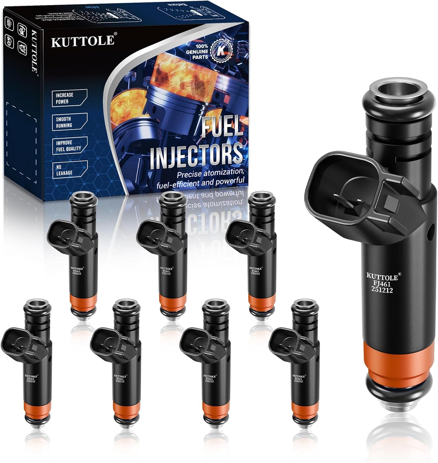 8 PCS Fuel Injectors Fit Ford Escape Explorer Sport Trac Mustang Taurus, Mercury Mariner Sable Mountaineer, #OE Replaces FJ461, 4L8Z9F593B, 2C5Z9F593AA, CM5183, 822-11145, 800-1468N Fuel Injector Sets