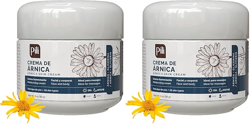 Creme hidratante Pili Natural Arnica para rosto e corpo, sem fragrância, textura de rápida absorção, pacote com 2