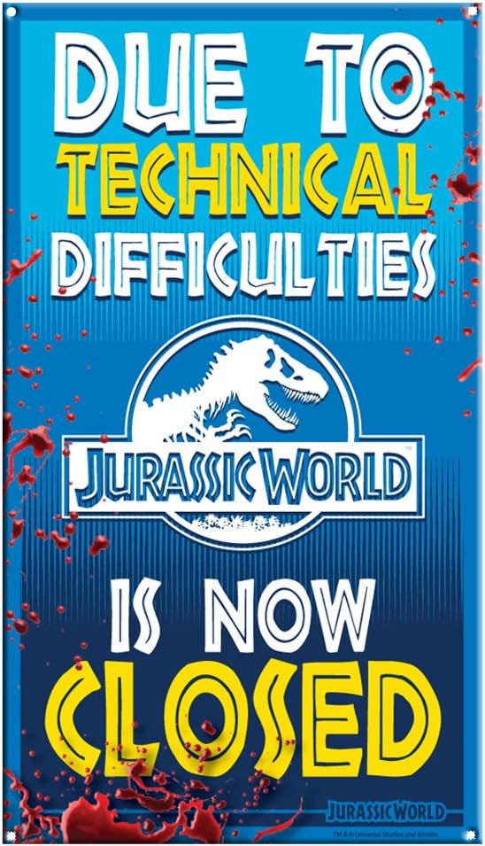 Factory Entertainment Jurassic World - Ride Closed Medium Metal Sign