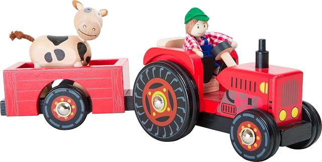 Small Foot 10316 Tractor de Madera con Granja de Remolque