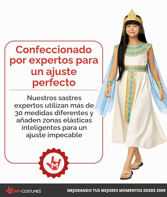 Foto 4 de 8 de Morph Disfraz Cleopatra Niña, Disfraz Egipcio Halloween Niña, L