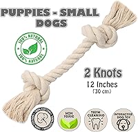 Vista 2 de Barida Pet Supplies - Cuerda de algodón 100% natural para perros, juguetes masticables de algodón blanco de primera calidad, cuerdas masticables