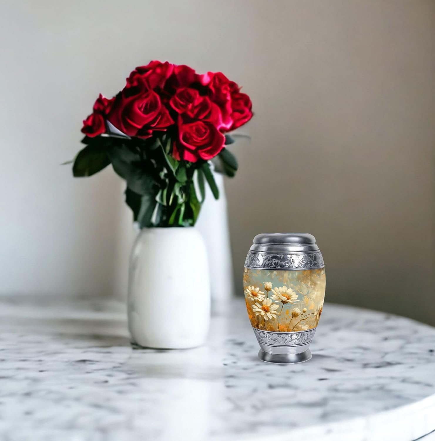 Flower Urn - Small Urns for Human Ashes Keepsake - Personal Urns for Human Ashes Keepsake - Human Urns for Ashes - Cremation Memorial - Adult Urns for Human Ashes Women (Size - 3inch,2pcs)