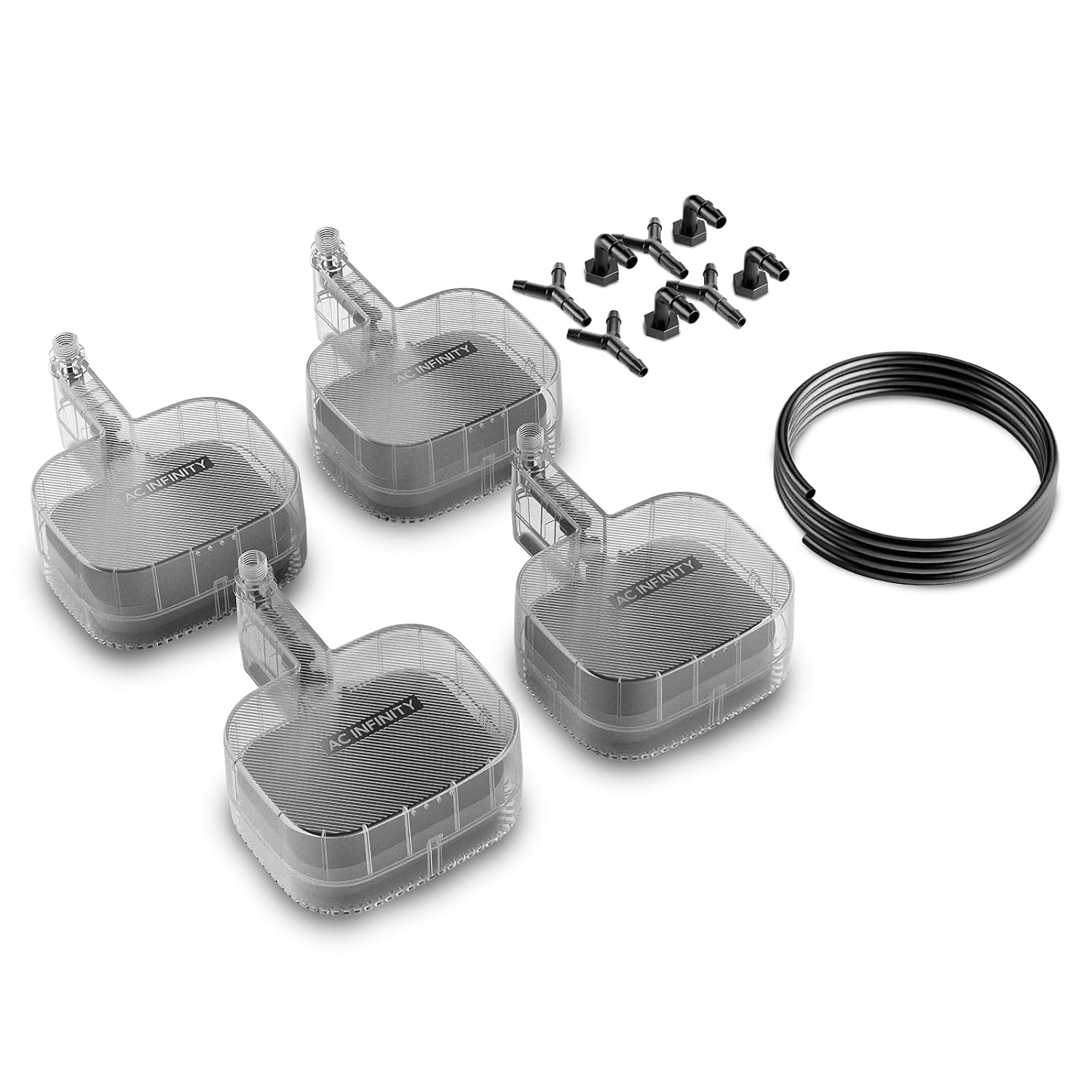 AC Infinity Auto-Fill Upgrade Valve Kit for Self-Watering Base, Gravity-Powered Valve Refills Water from Larger Reservoir, Secure Leak-Proof Seal, 3/8" OD Tubing, 4-Pack for Hydroponics & Grow Setups