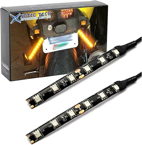 Xotic Tech - Tiras de luces LED para freno de licencia de señal de giro para motocicleta ATV, 6-SMD ámbar
