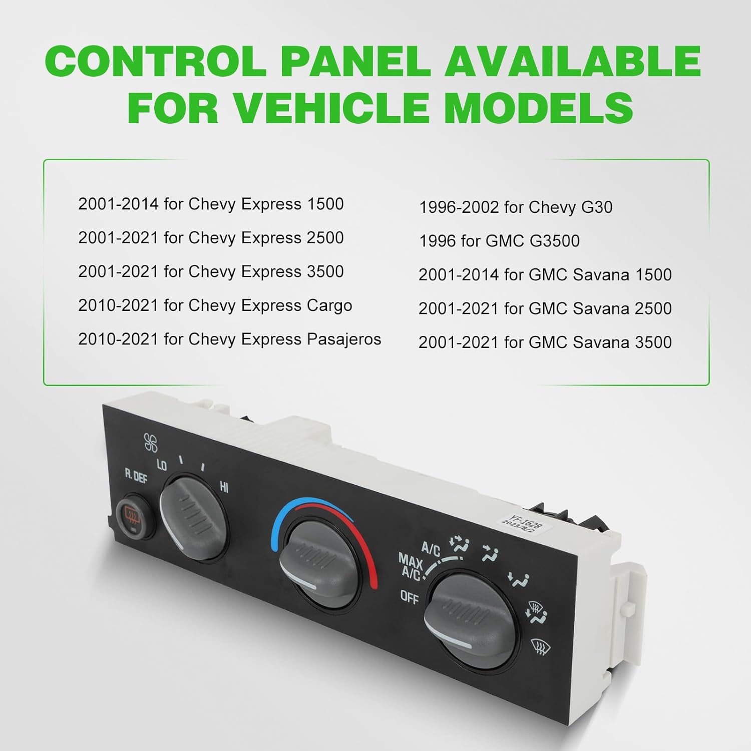 SCITOO Climate Control Module AC Heater Control Panel for Chevy Express Cargo 2010-2021，for Chevy Express Pasajeros 2010-2021，for Chevy G30 1996-2002，for GMC G3500 1996