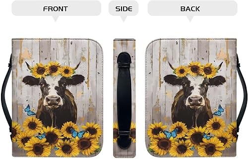 Miniatura 10 de Funda para la Biblia, bolsa de estudio, funda de cuero para la Biblia con asa, funda de transporte impermeable para la Biblia para mujeres y hombres