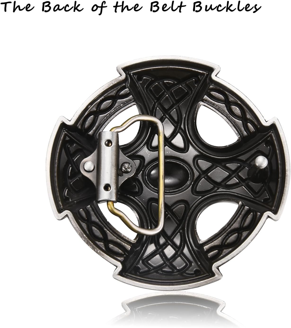 Celtic Belt Buckle for Men Cowboy, Keltic Knot Cross Round Western Belt Buckles for Birthday Halloween