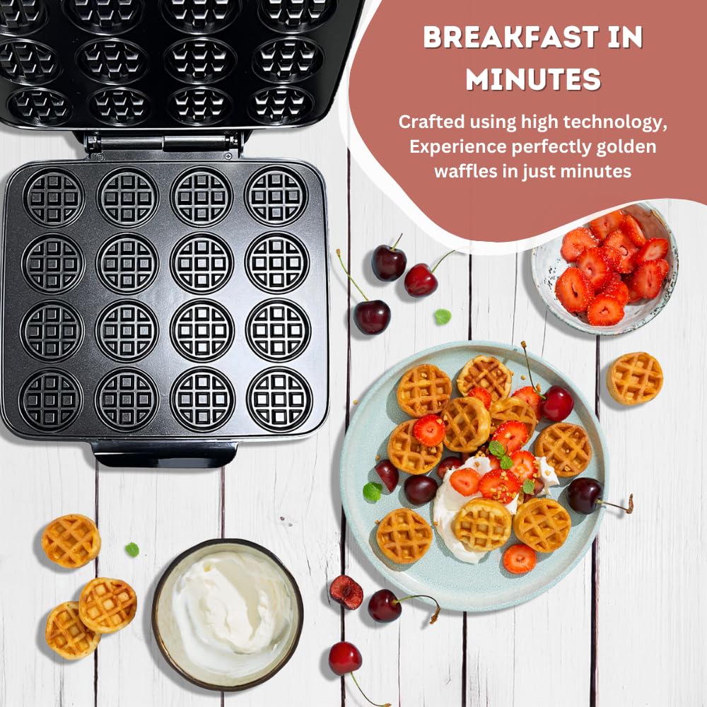 Amazon.com: 16 PCS Mini Waffle Maker Machine, Nonstick Waffles