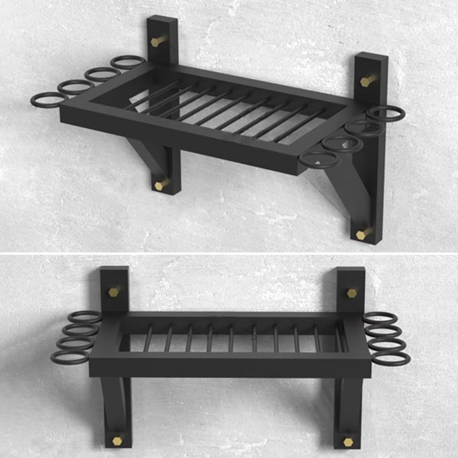 Supporto per racchetta da ping pong montato a parete con rastrelliera per 8 palline rotonde, organizer in metallo nero per casa/ufficio/club/palestra, salvaspazio - può contenere 10 racchette da pin