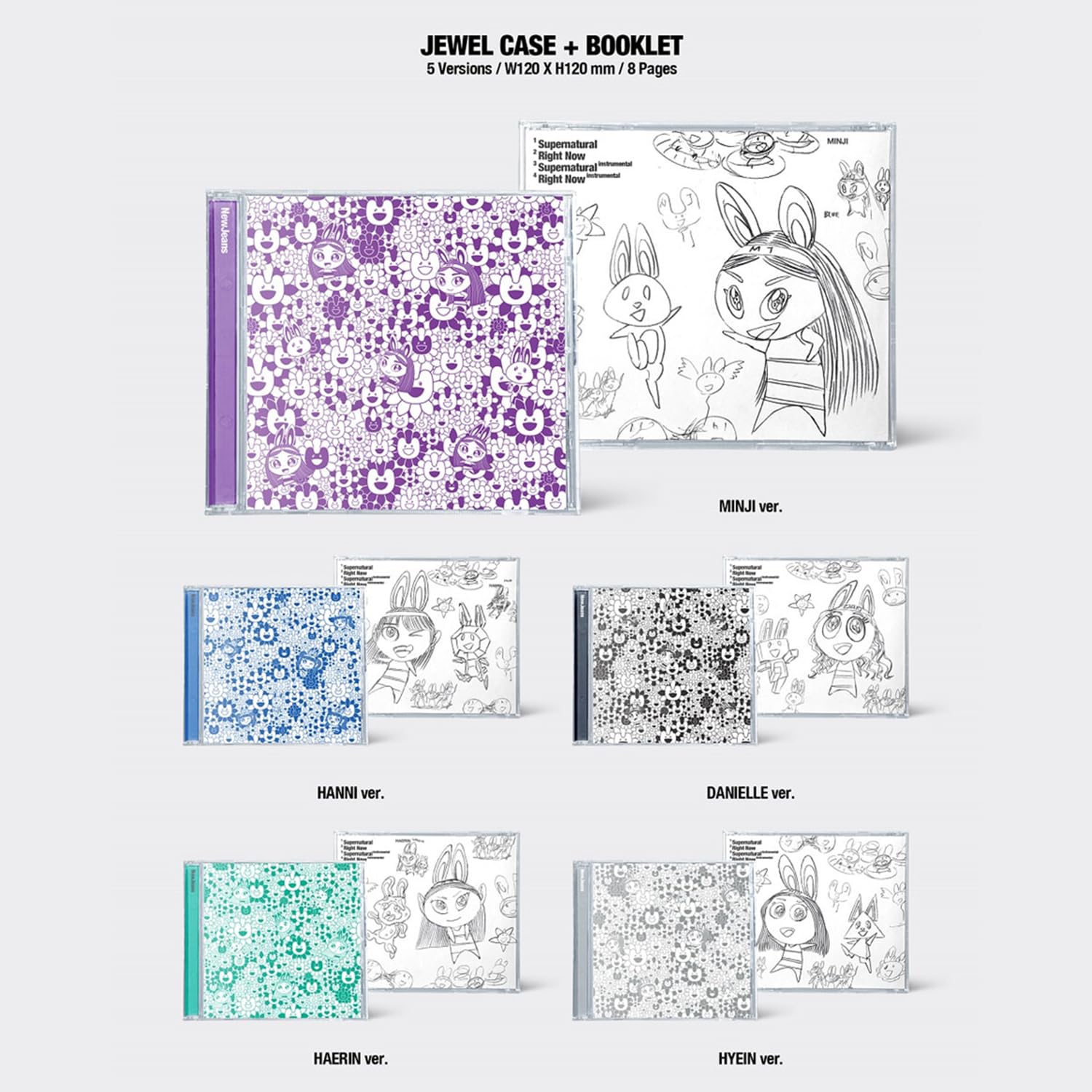 NewJeans - [Supernatural] (NJ X MURAKAMI Cross Bag ver. - Random Ver.) Cross Bag Photocards + 3 Extra Photocards