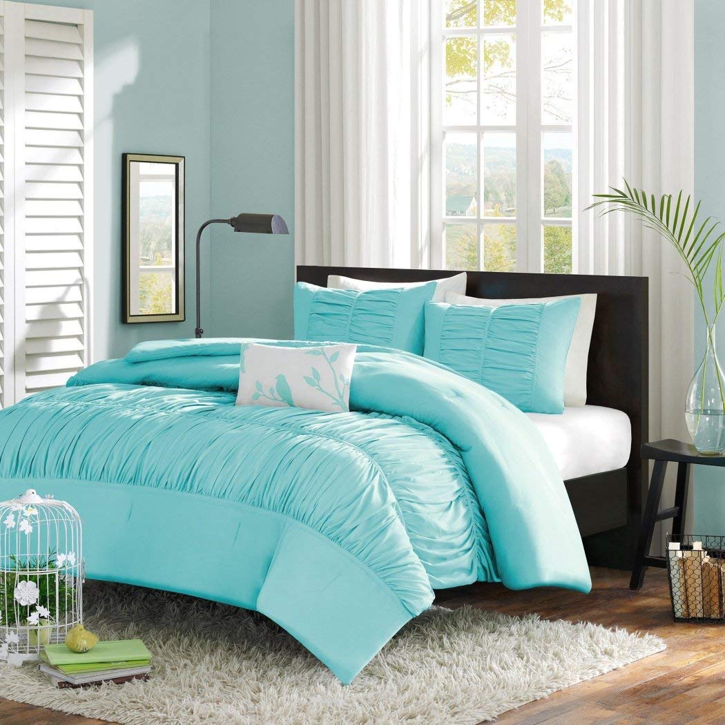 Turquoise, Blue, Aqua Girls Twin Comforter Set (3 Piece Bed in A Bag)