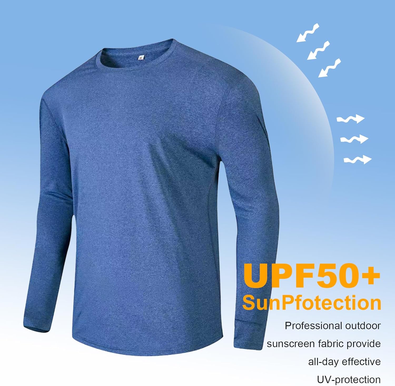 1 Pack/6 Pack Men’s Long Sleeve T Shirts,Running Sun Protection UPF 50+ Shirts Quick-Dry Workout T-Shirts