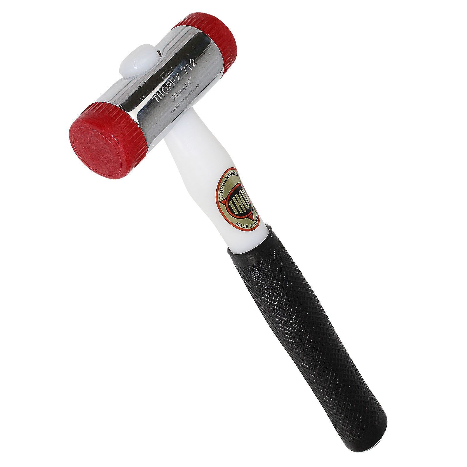Red/Red Thor Glazing Hammer Soft/Medium/Hard Nylon Face 38mm UPVC Window Bead Mallet THO712