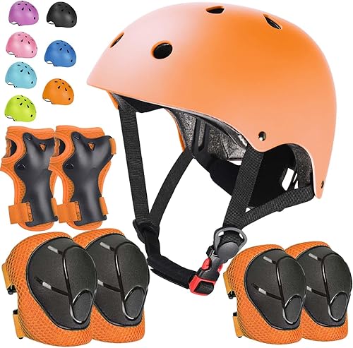 Miniatura 11 de Set de Casco de Bicicleta para Niños, Casco Ajustable para Niños de 3 a 15 Años, para Niños Pequeños, Niños y Niñas, para Varios Deportes, Negro