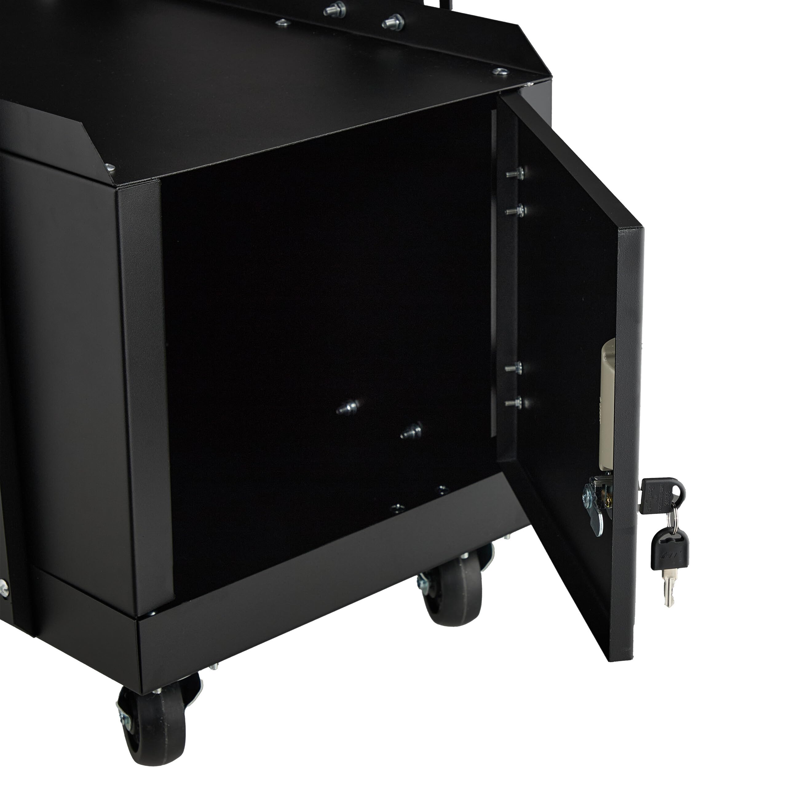 Relaxdays Chariot de Soudure, 3 Niveaux, 1 Porte, supporte jusqu'à 110 kg, HxLxP 89 x 47 x 97 cm, Noir