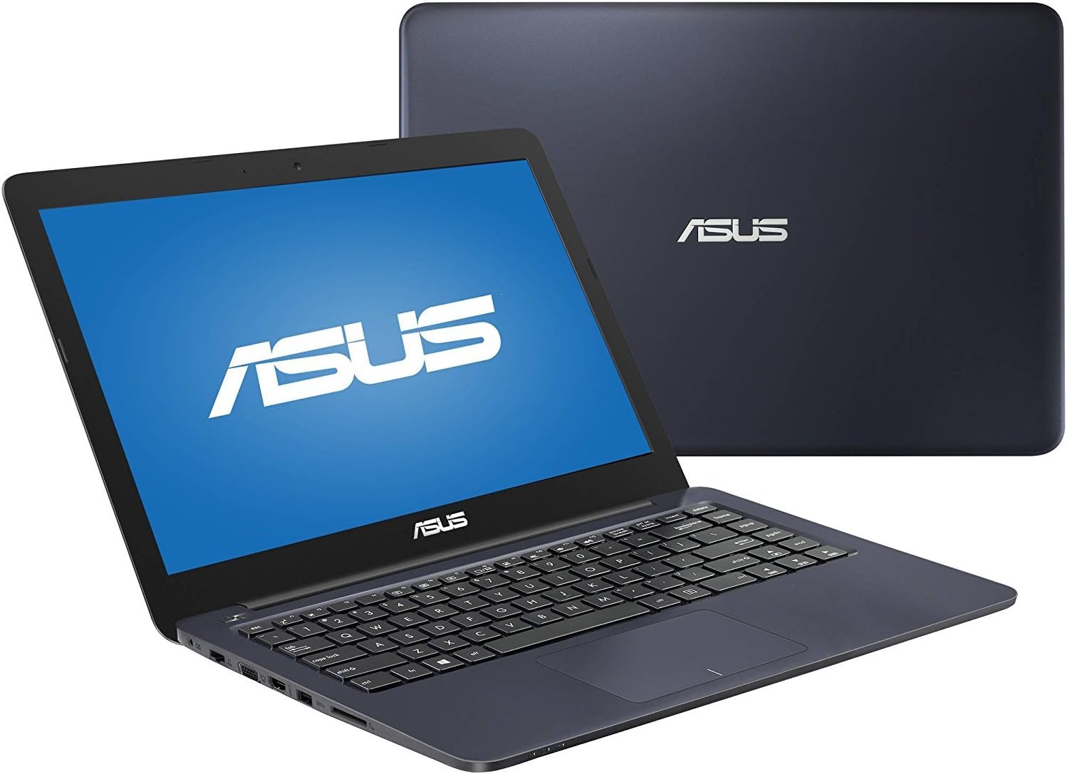 2016 Flagship Model Asus Dark Blue 14 inch EEEBOOK Laptop PC, Intel Dual-Core Processor, 4GB RAM, 32GB SSD, HDMI, VGA, Bluetooth, SD Card Reader, WiFi, Windows 10