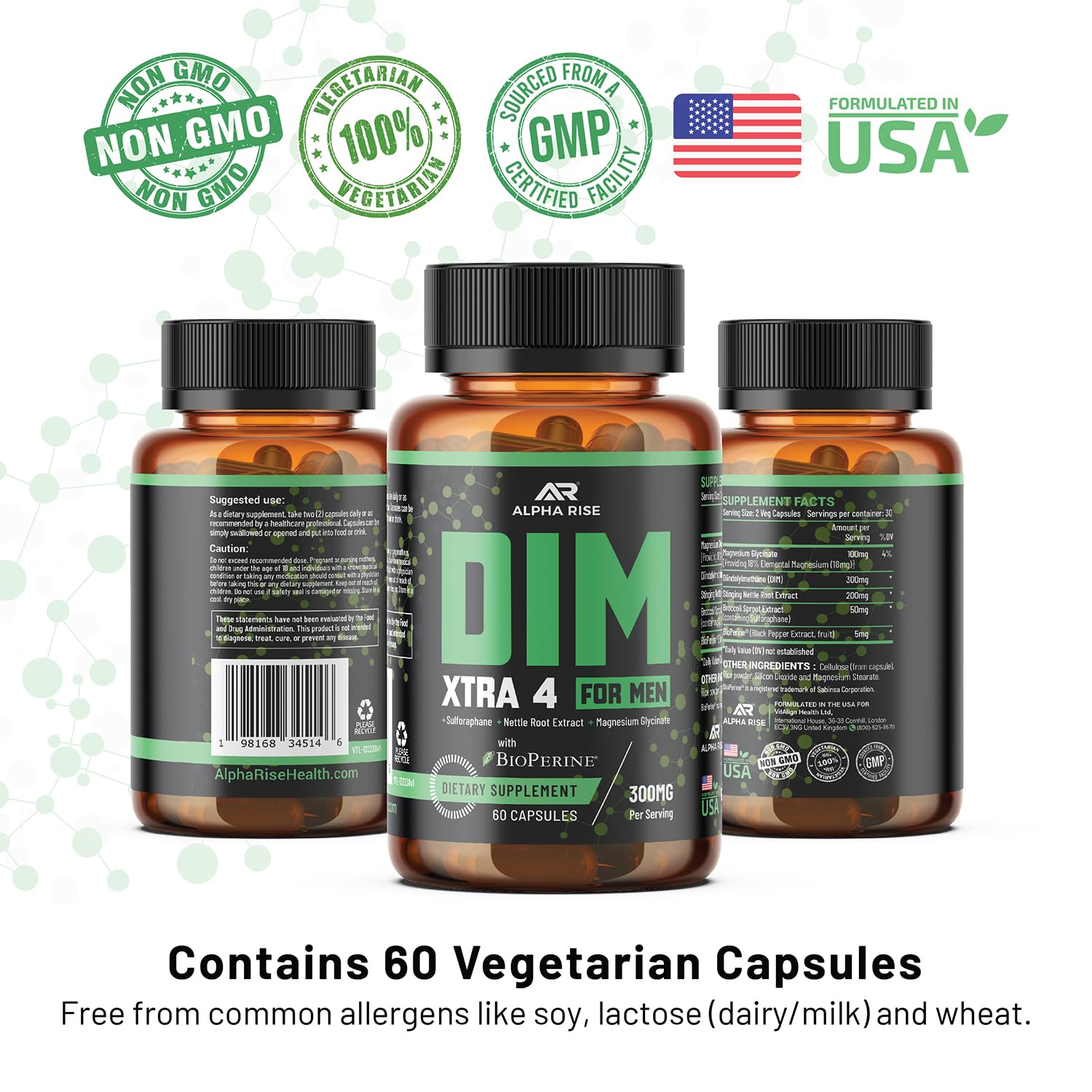 DIM Supplement for Men, Estrogen Blocker & Aromatase Inhibitor, 60 Caps — Amazon image 6