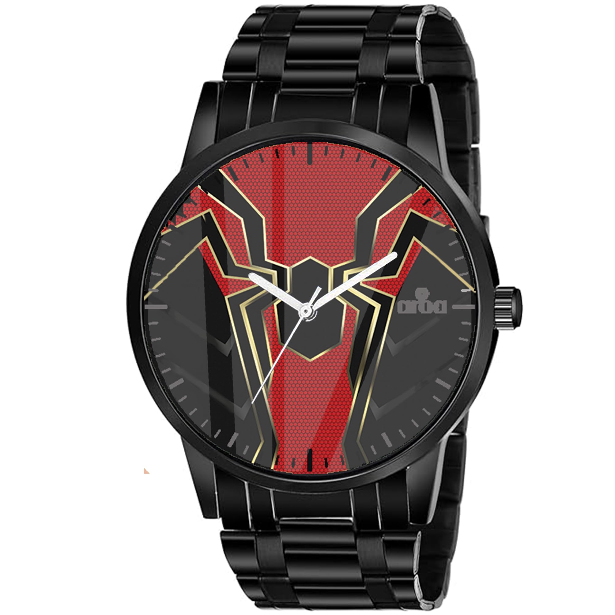 AROA Watch for Men with Iron Spider Man Logo Watch Model :BB/107/296 in Black Metal Type Black Metal Strap Analog Watch Red Dial for Men Stylish Watch for Boys (B0D6KTXJ19) Amazon Price History, Amazon Price Tracker