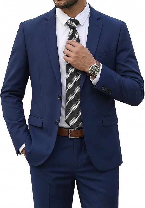 COOFANDY Men's 2 Piece Suits Classic Fit 2 Button Dress Suits Tuxedo Jacket Blazer for Wedding Business Dinner Prom